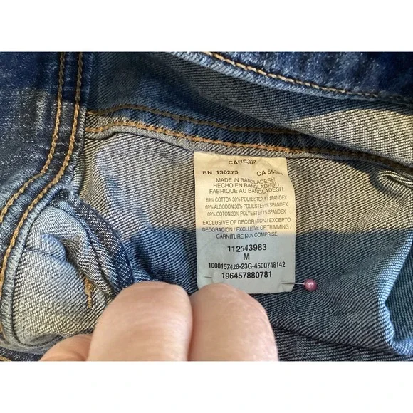 Vintage Lee Easy Rider Denim Jean Jacket Medium Dark Wash Blue Punk 90s Mens M - Picture 5 of 6